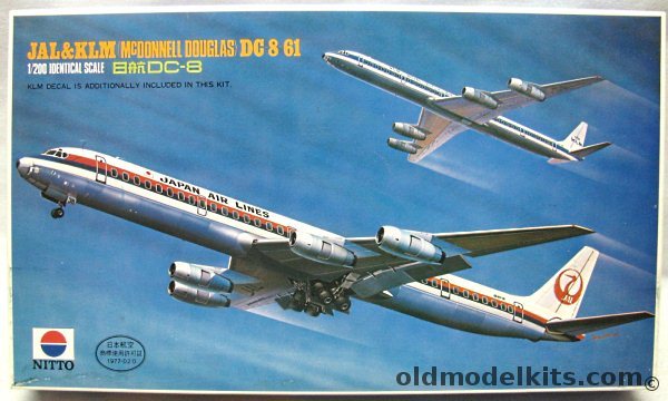 Nitto 1/200 McDonnell Douglas DC-8-61 - Japan Air Lines (JAL) or KLM, 493-500 plastic model kit